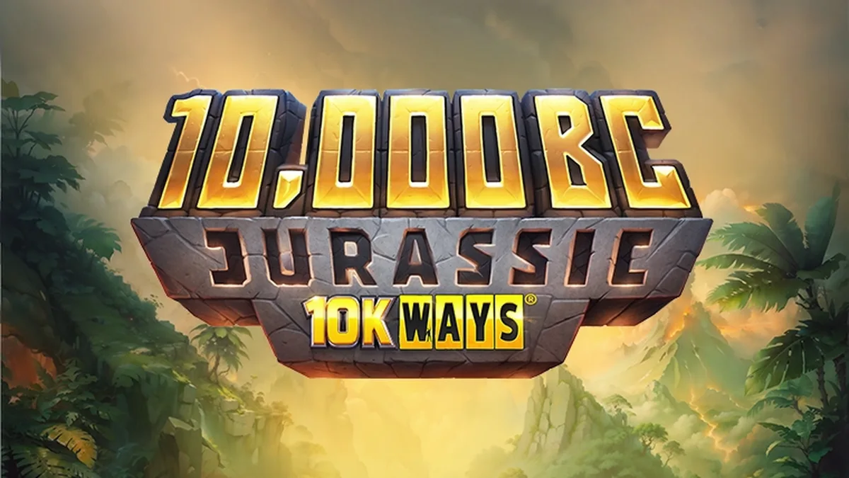 Tampilan visual slot 10,000 BC Jurassic 10K Ways dengan latar belakang zaman prasejarah