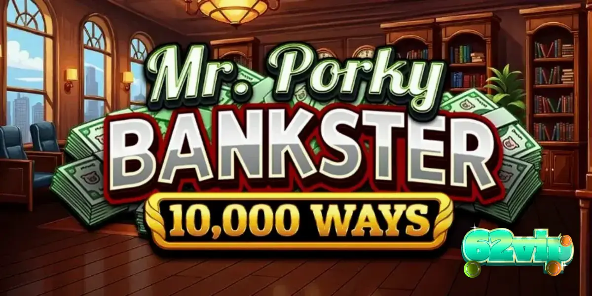 Mr. Porky Bankster 10,000 Ways slot game interface with luxury office theme